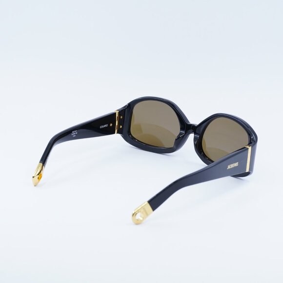 Jacquemus COLAPSO JAC/15 C1 Sunglasses Black Geometric Frame, Brown Lenses - Picture 4 of 10